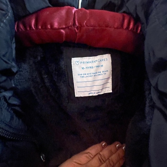 PRIMARK® Kids Girls 10- 11YRS / 146CM Coat/ Jacket Hoodie Black Belt - Picture 3 of 7